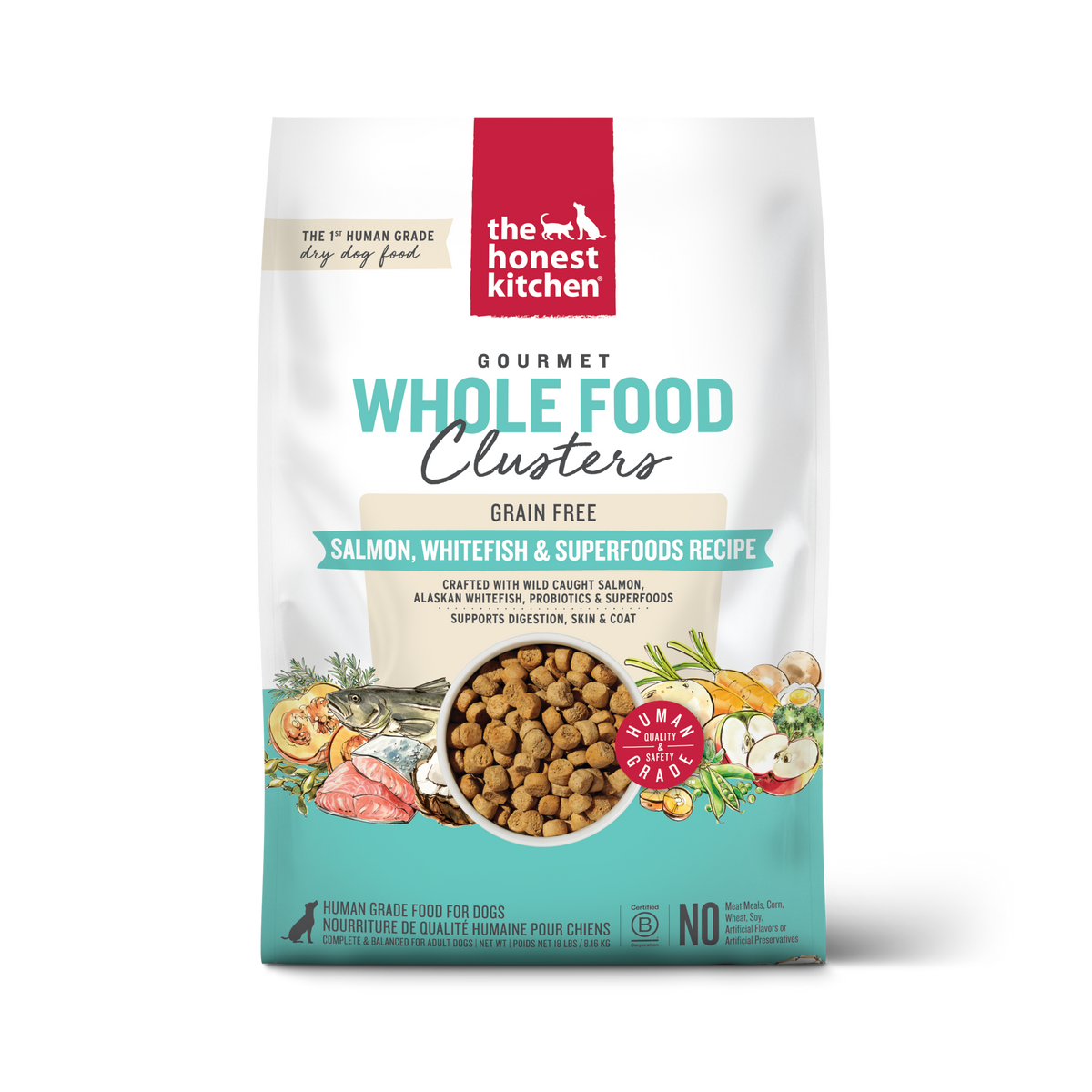 The Honest Kitchen Grain Free Salmon & Whitefish Whole Food Clusters Dry Dog Food