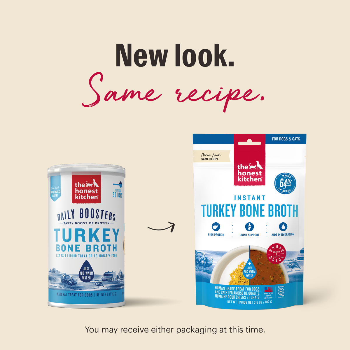 The Honest Kitchen Instant Turkey Bone Broth with Turmeric for Dogs