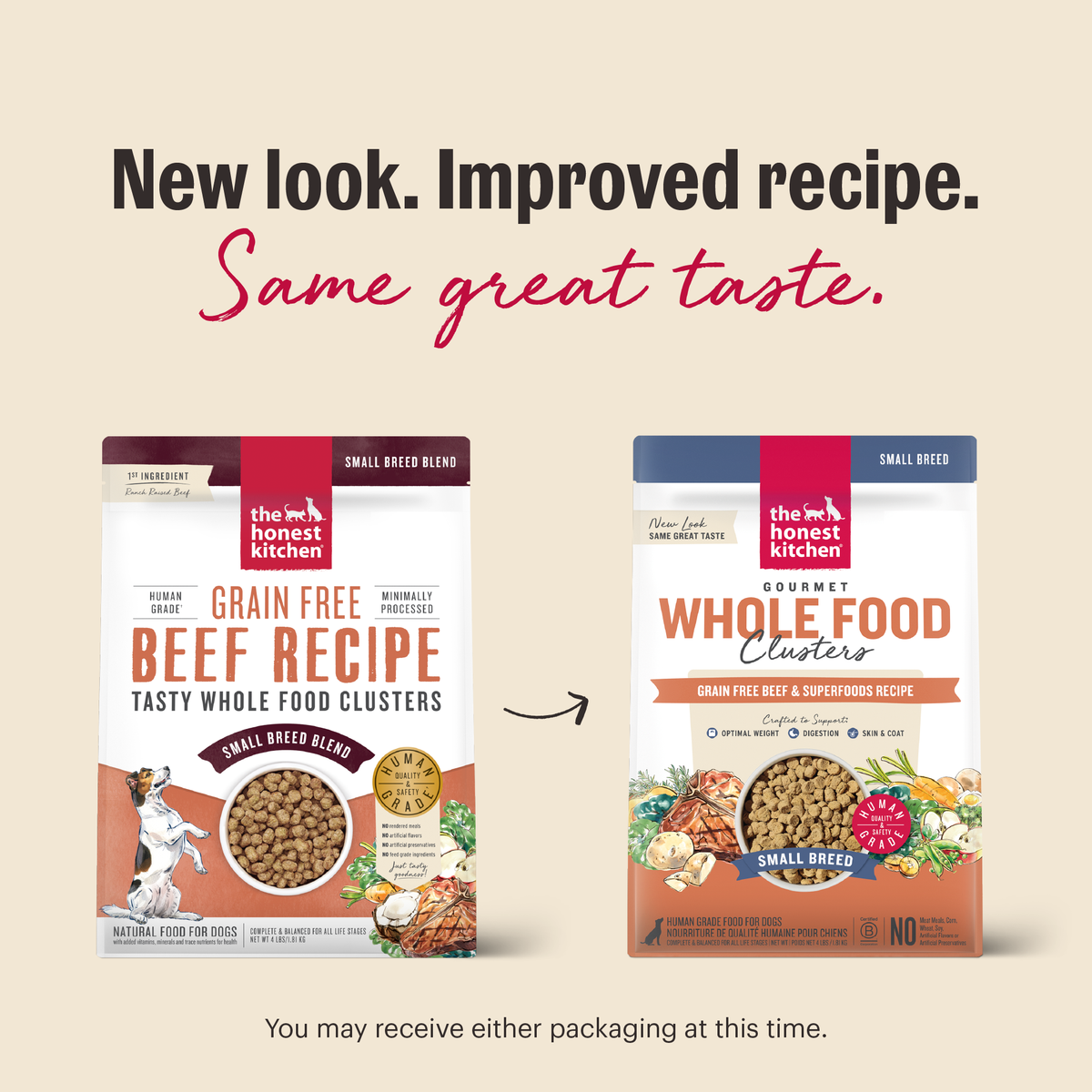 The Honest Kitchen Grain Free Beef Whole Food Clusters for Small Breeds Dry Dog Food