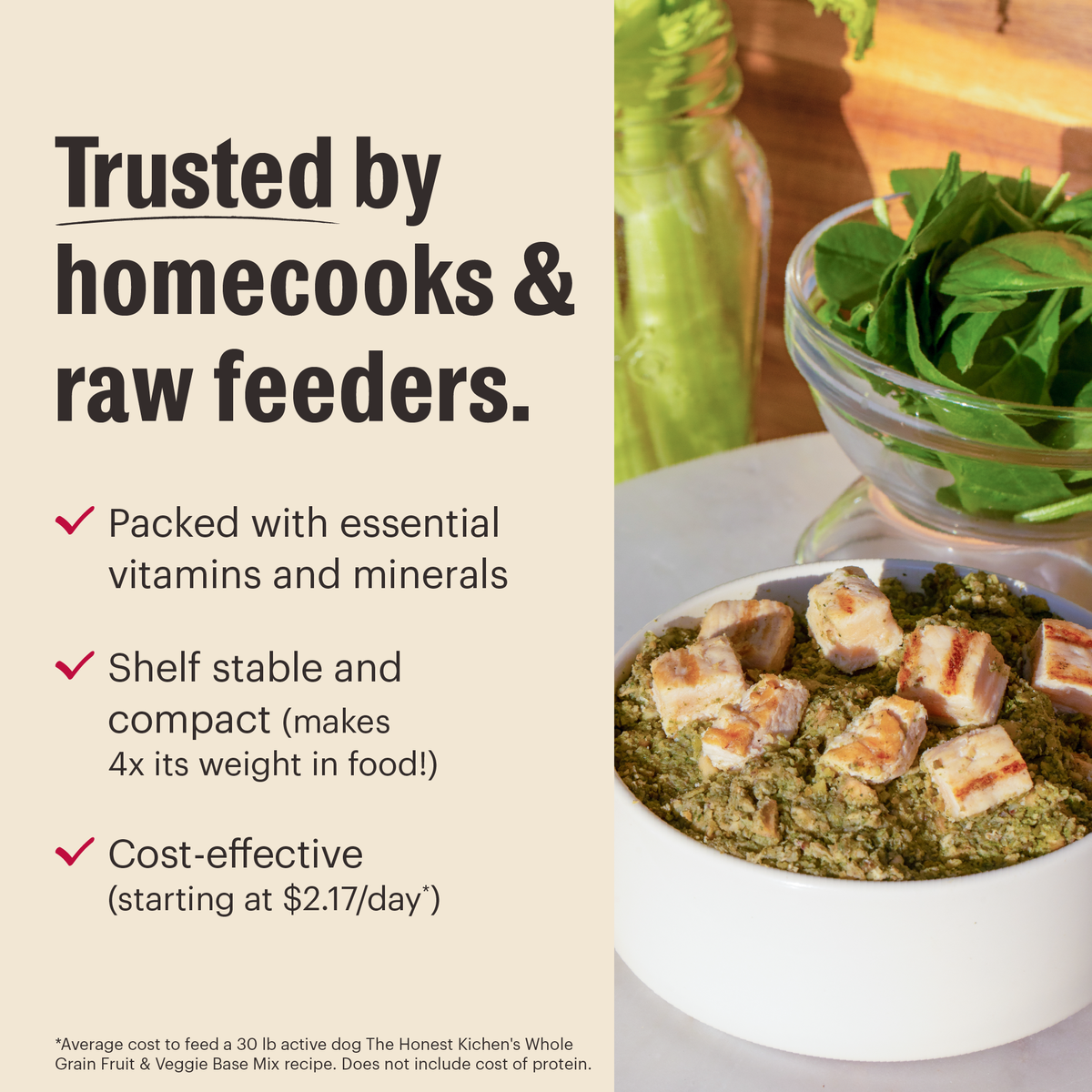 The Honest Kitchen Whole Grain Veggie & Fruit Wholemade Base Mix Dehydrated Dog Food