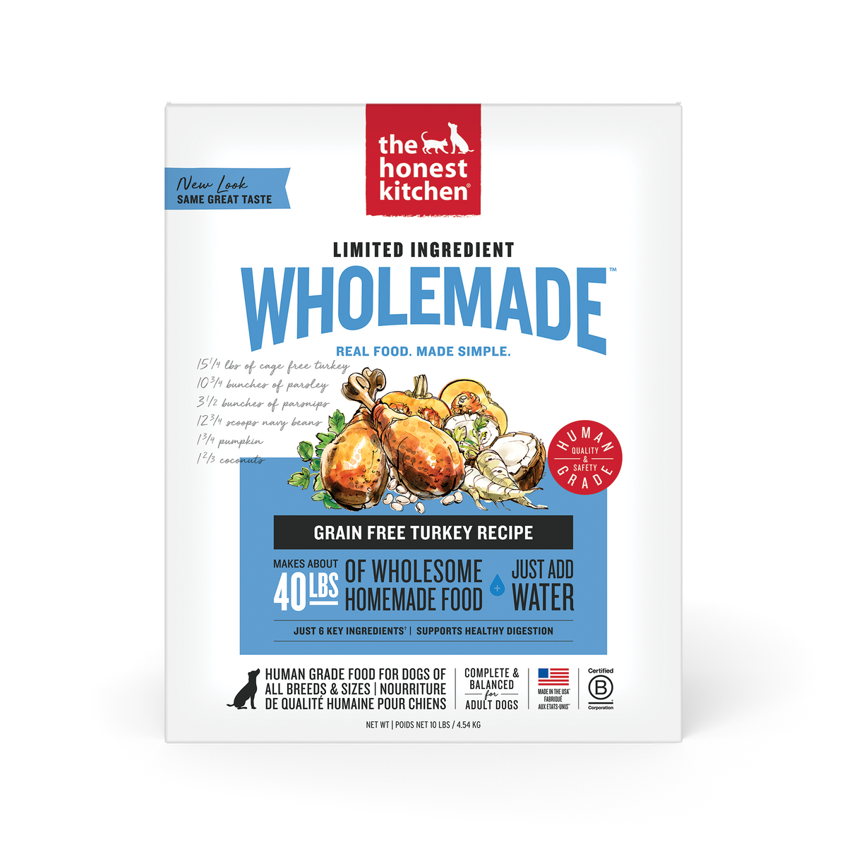 The Honest Kitchen Wholemade Limited Ingredient Turkey Dehydrated Dog Food
