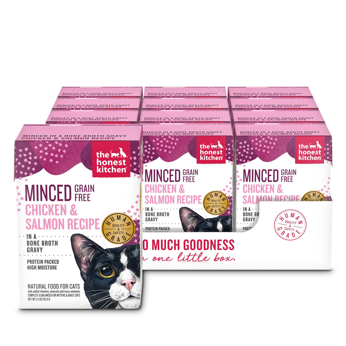 The Honest Kitchen Minced Chicken & Salmon in Bone Broth Gravy Wet Cat Food