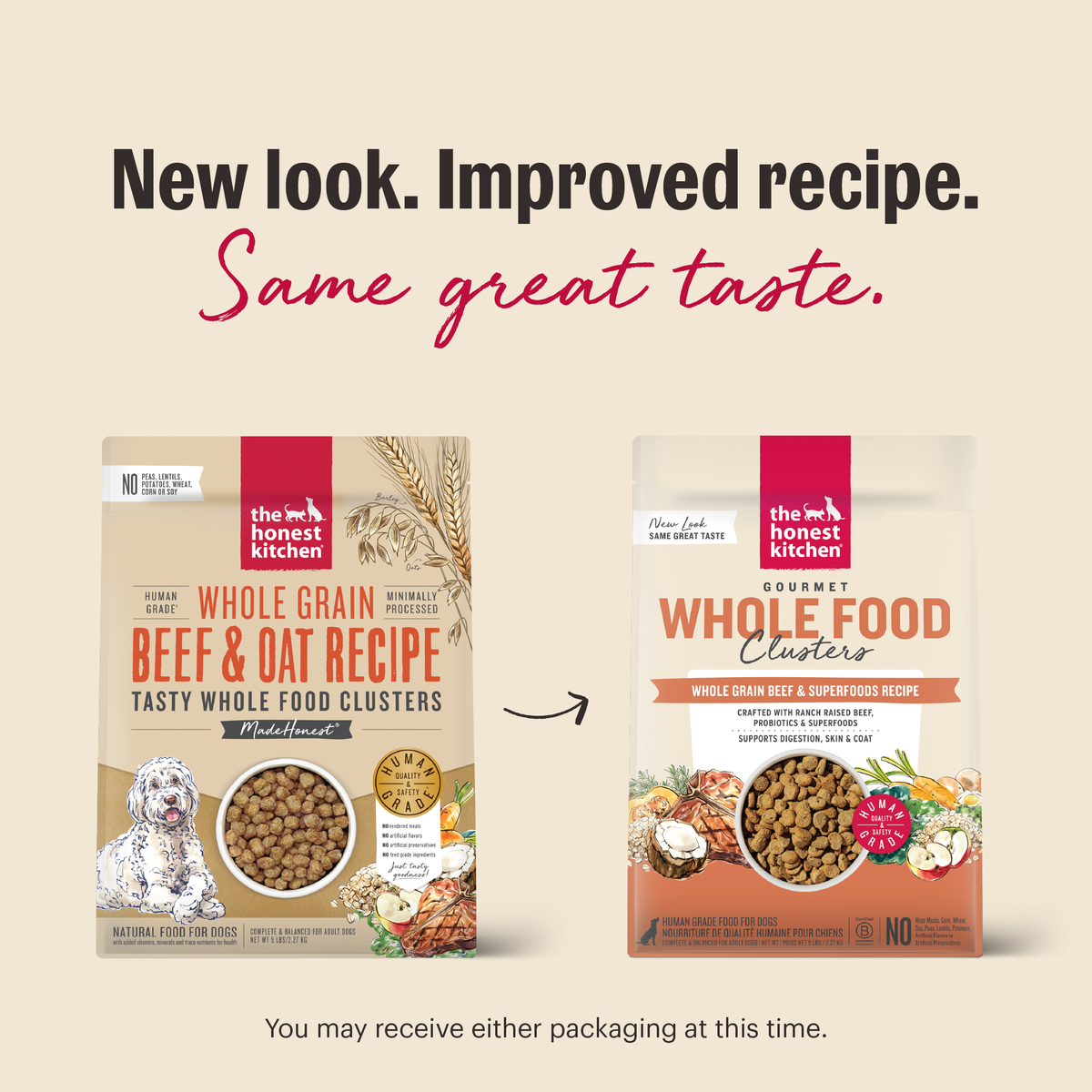 The Honest Kitchen Whole Grain Beef & Oat Whole Food Clusters Dry Dog Food