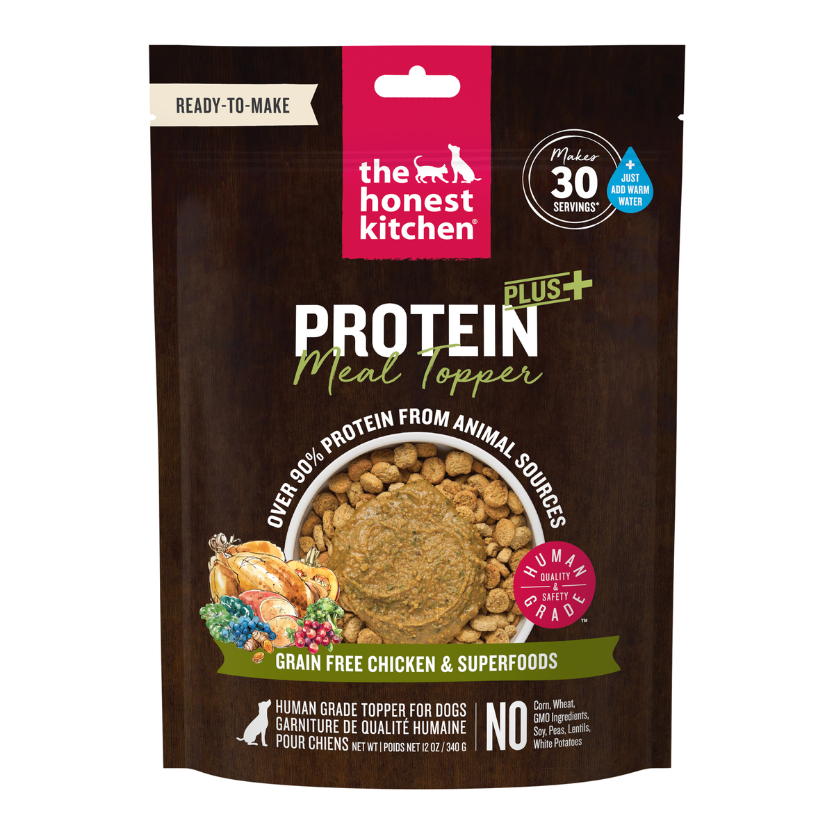 The Honest Kitchen Protein Plus Grain Free Chicken with Superfoods Topper for Dogs