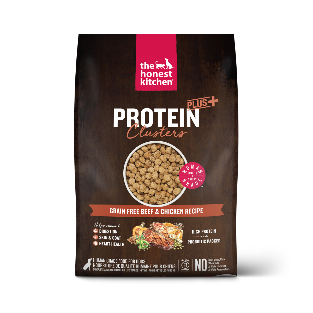 The Honest Kitchen Grain Free Beef & Chicken Protein Plus Clusters Dry Dog Food