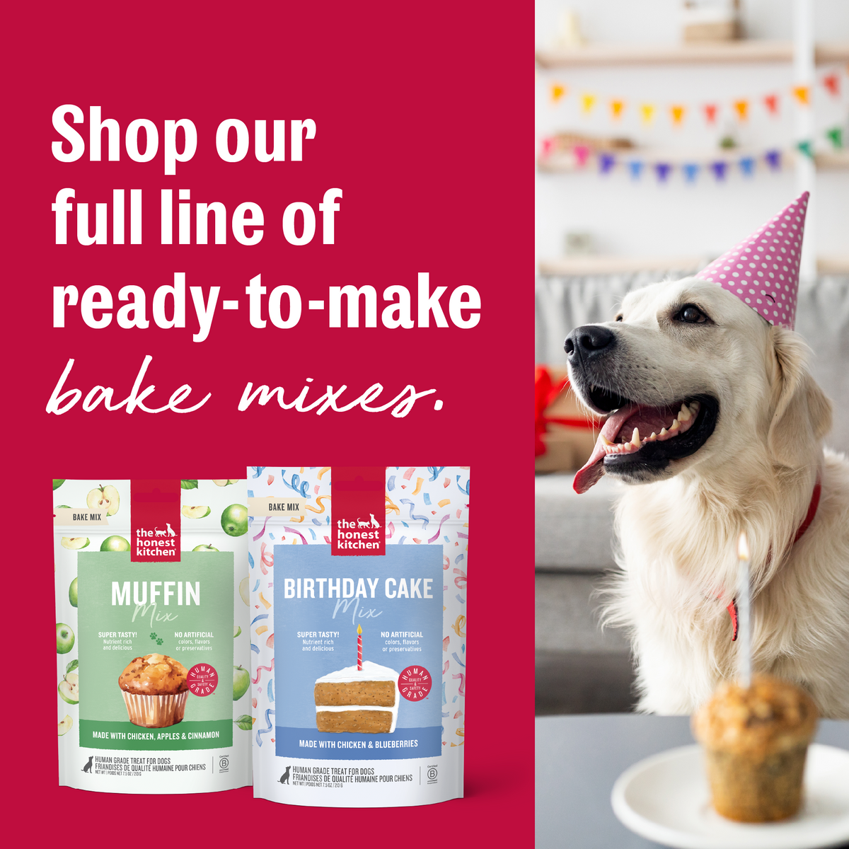 The Honest Kitchen Muffin Mix made with Chicken, Apples & Cinnamon Dog Treats