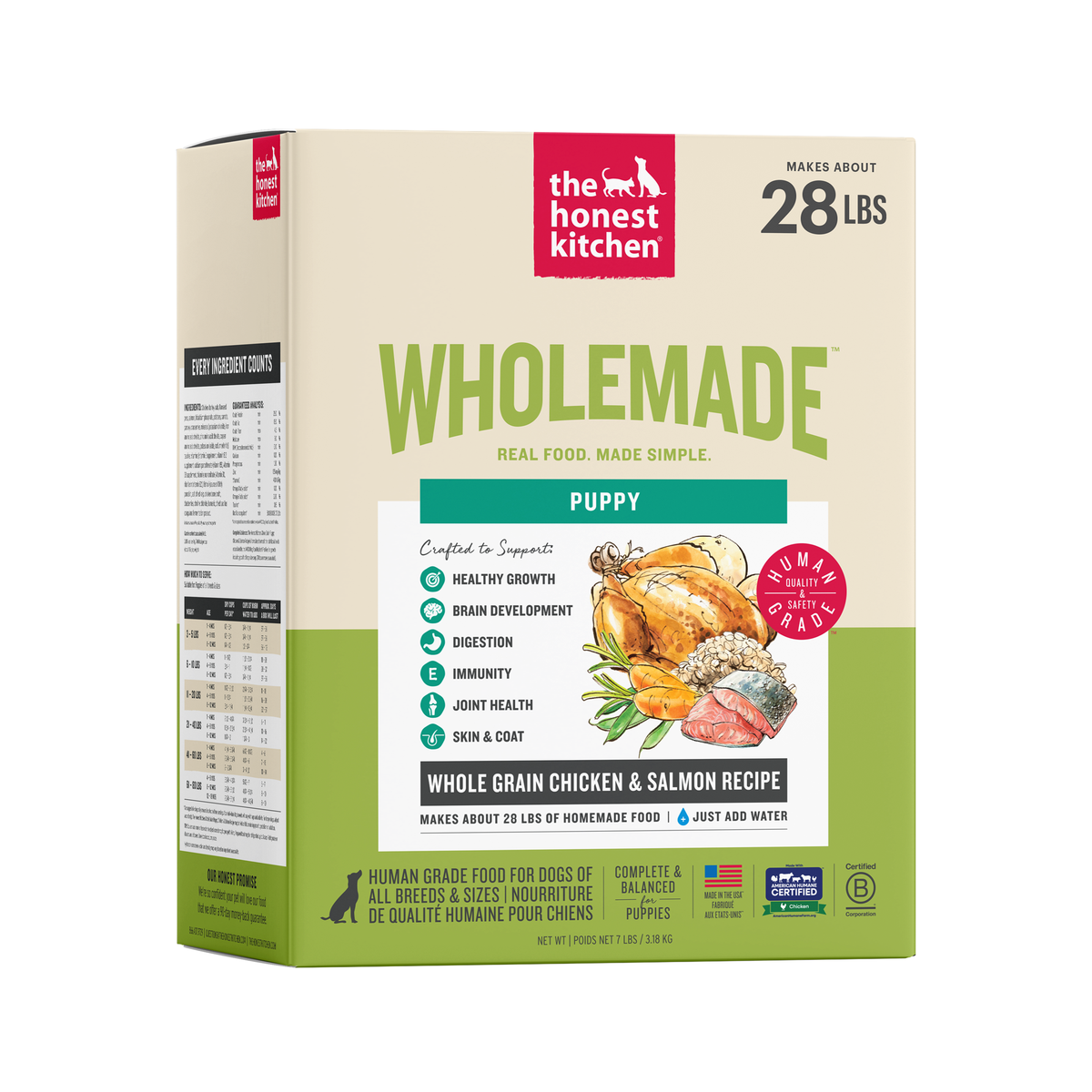 The Honest Kitchen Wholemade Whole Grain Chicken & Salmon Dehydrated Dog Food for Puppies