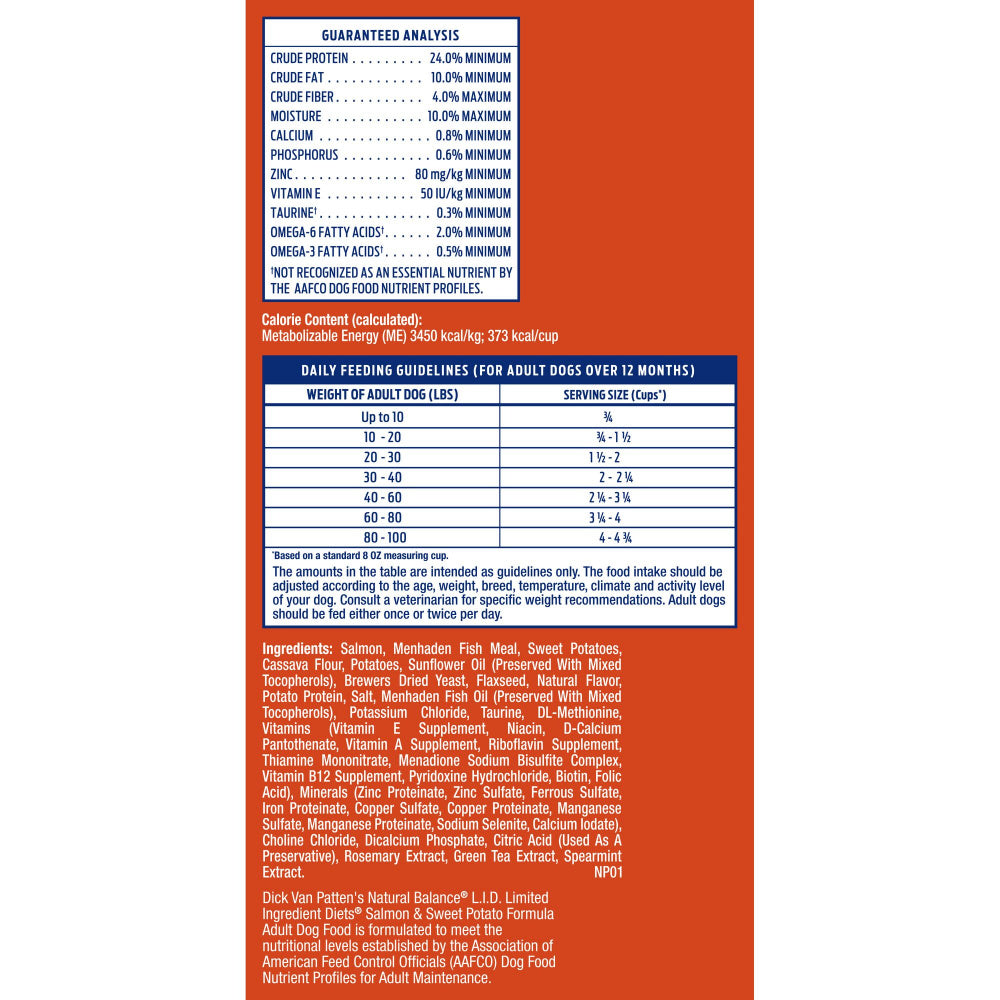 Natural Balance L.I.D. Limited Ingredient Diets Sweet Potato & Fish Adult Dry Dog Food