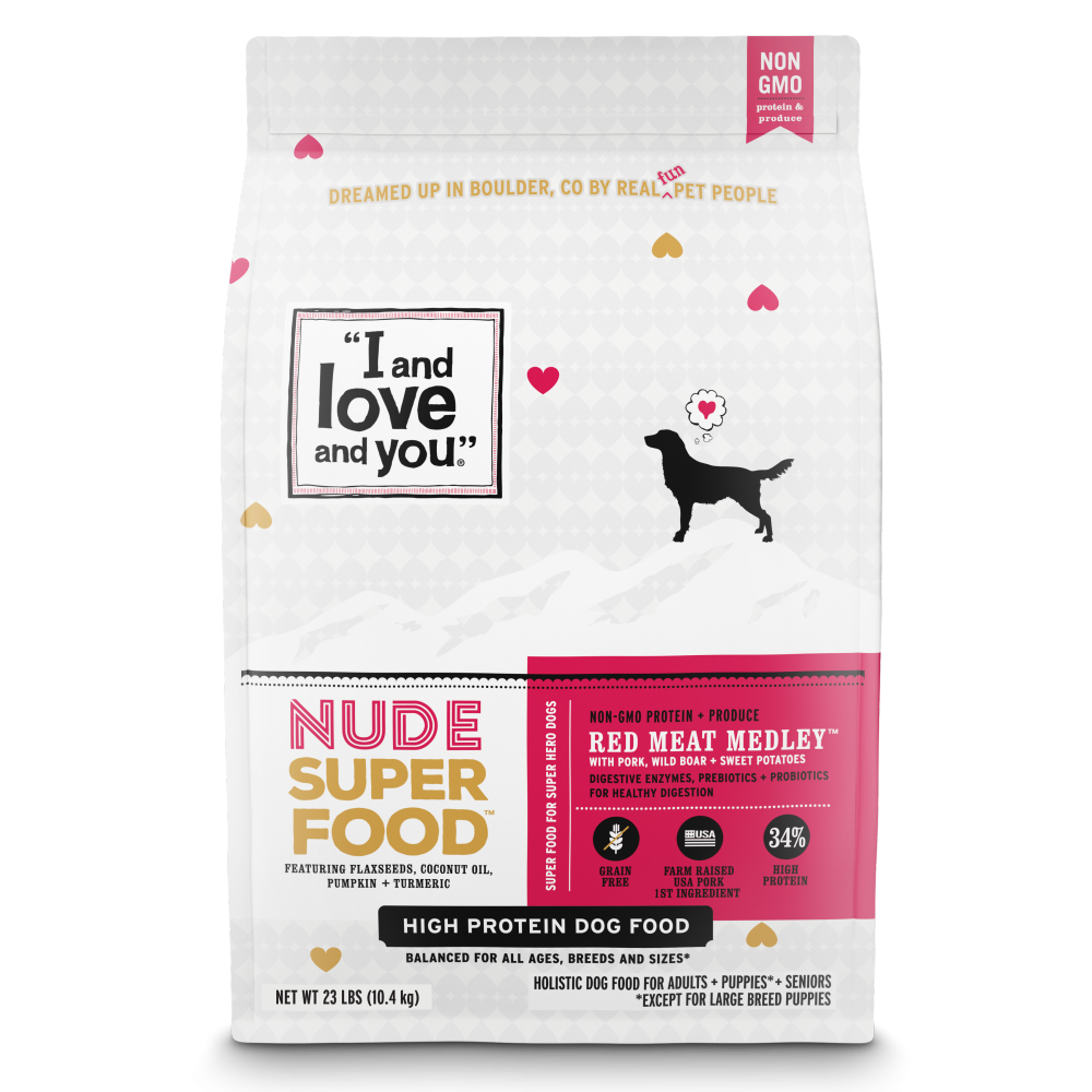 I and Love and You Grain Free Nude Super Food Red Meat Medley Dry Dog Food