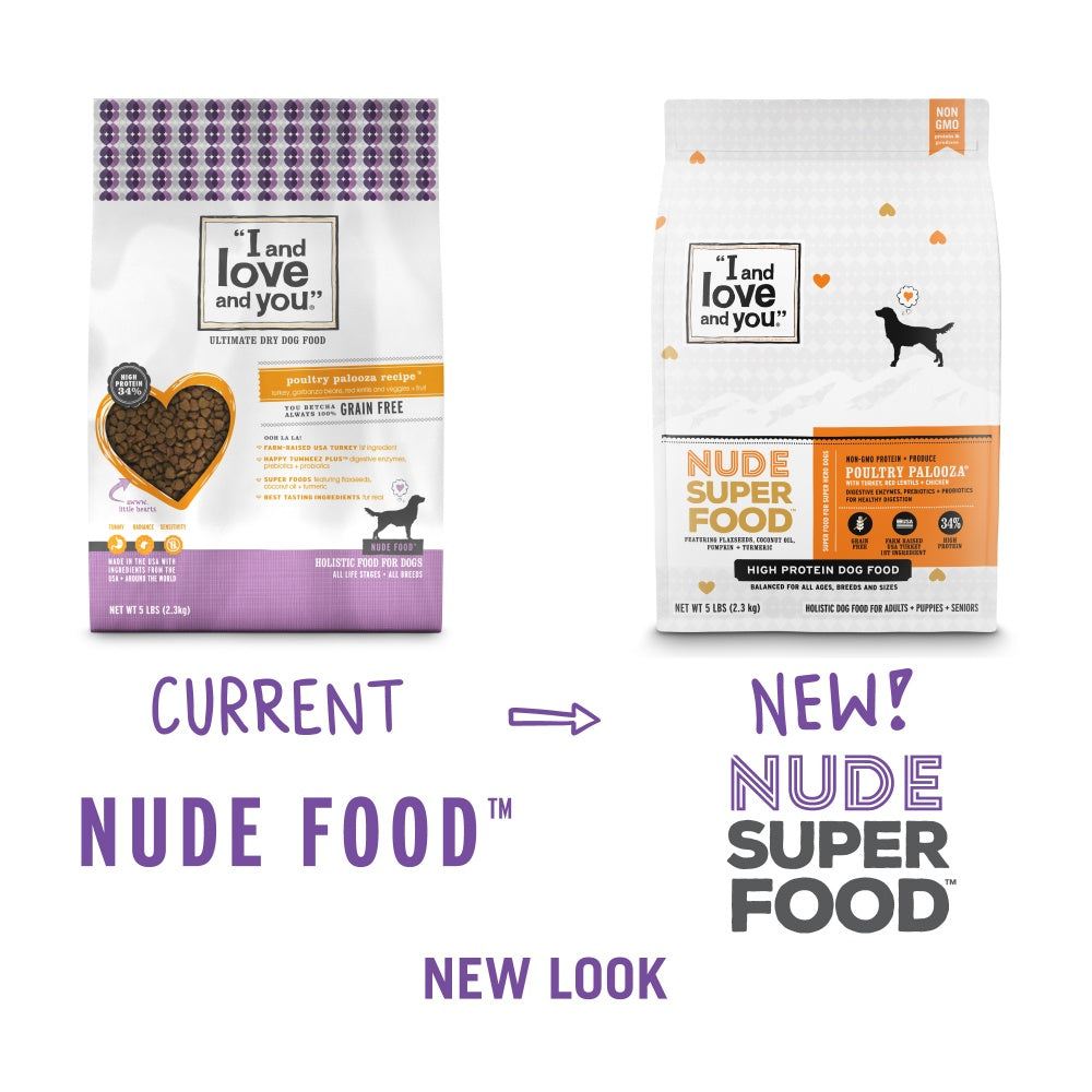 I and Love and You Grain Free Nude Super Food Poultry Palooza Dry Dog Food