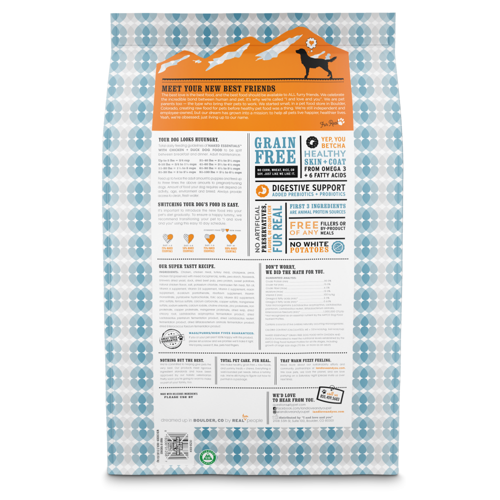 I and Love and You Grain Free Naked Essentials Chicken & Duck Dry Dog Food