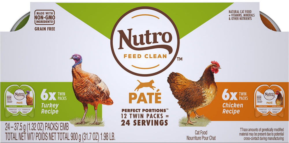 Nutro Perfect Portions Grain Free Turkey Pate and Chicken Pate Wet Cat