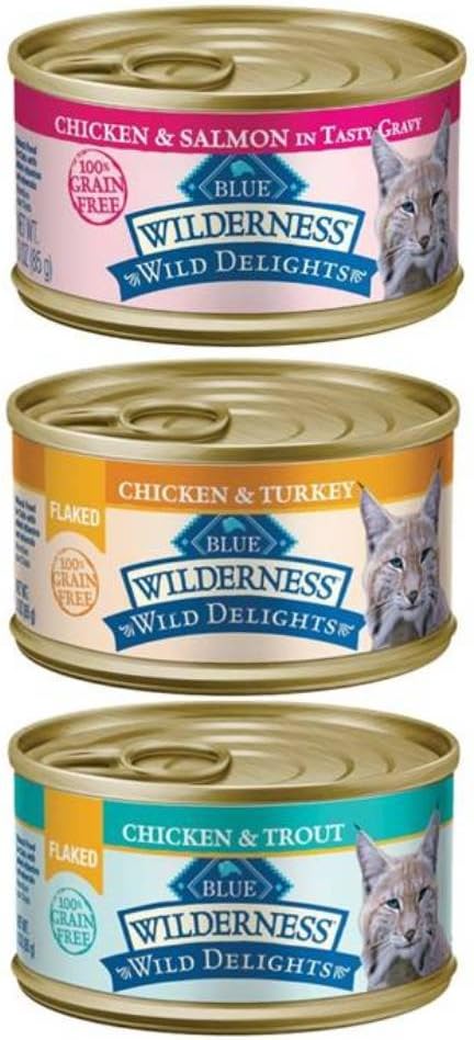 Blue Buffalo Wilderness Wild Delights Wet Cat Food Variety, 6 x 3 oz
