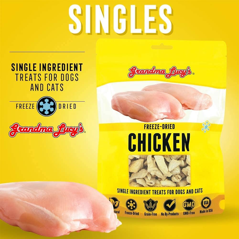 Grandma Lucy's Freeze-Dried Singles Treats for Dogs & Cats, 3 Pack