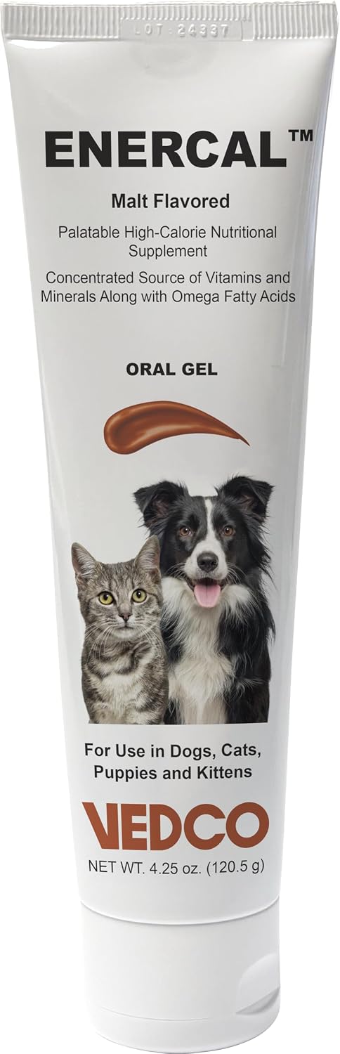 Vedco Enercal High-Calorie Oral Gel for Dogs & Cats, Malt, 4.25 oz