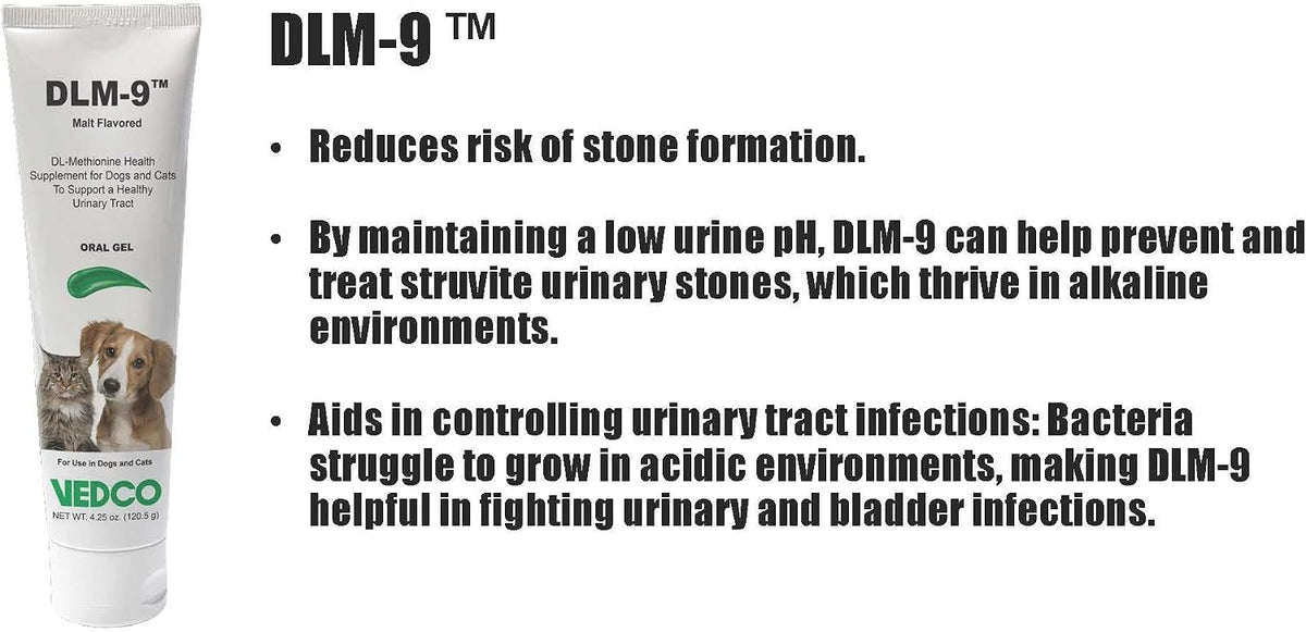 Vedco DLM-9 Urinary Oral Gel for Dogs & Cats, Malt, 4.25 oz