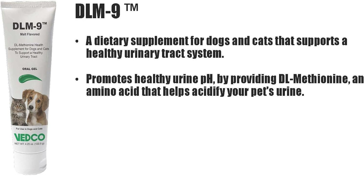 Vedco DLM-9 Urinary Oral Gel for Dogs & Cats, Malt, 4.25 oz