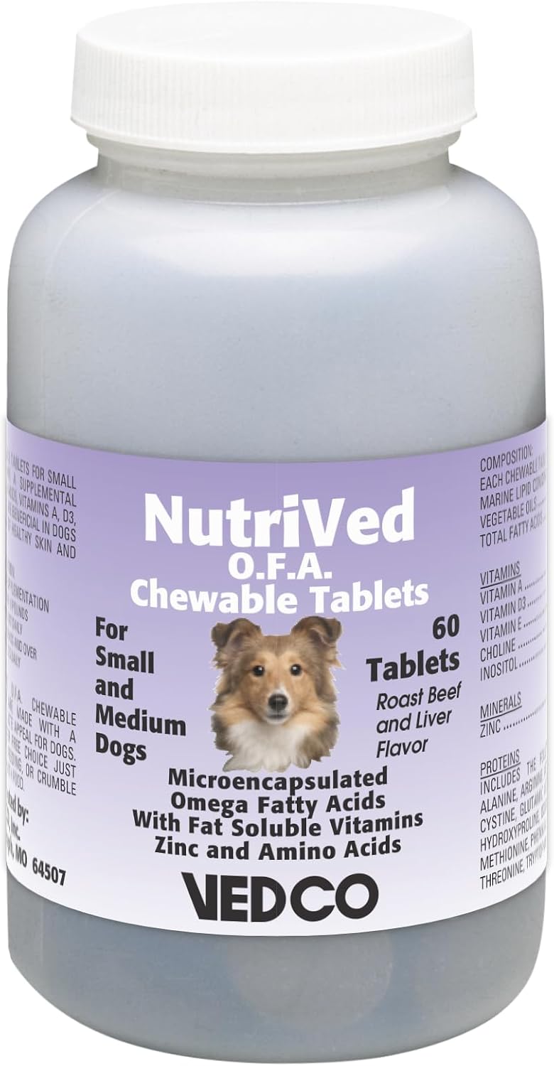 Vedco NutriVed O.F.A. Chewable Tablets for Small & Medium Dogs, 60 ct