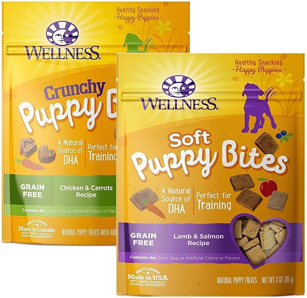 Wellness Puppy Bites Grain-Free Training Treats Variety, 2 Pack