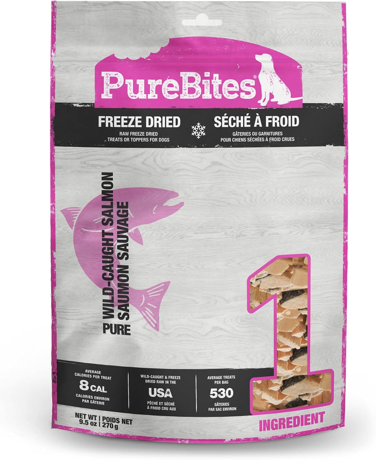 PureBites Wild Sockeye Salmon Freeze-Dried Dog Treats, 9.5 oz