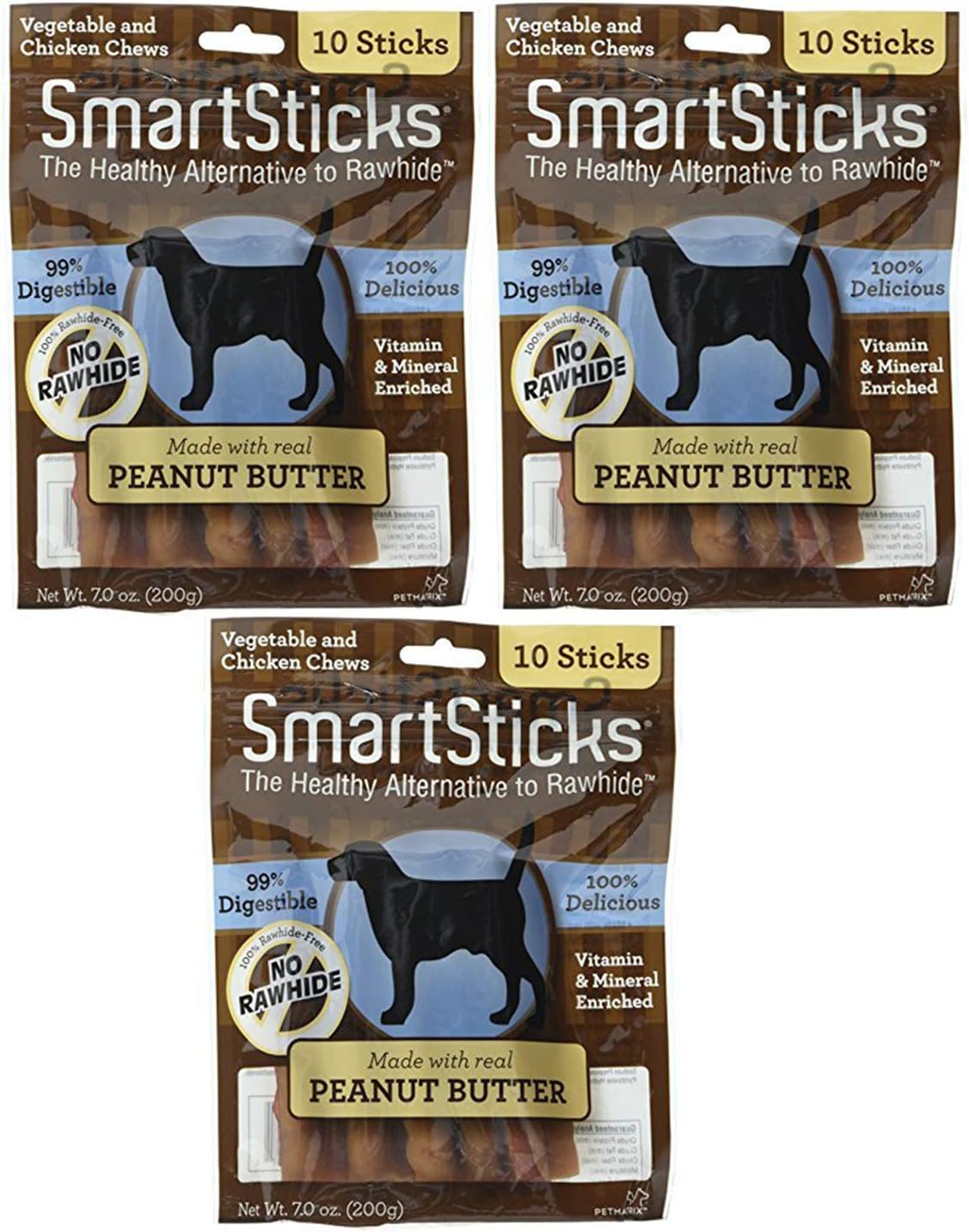 SmartBones Smarticks Peanut Butter Dog Chews, 30 ct