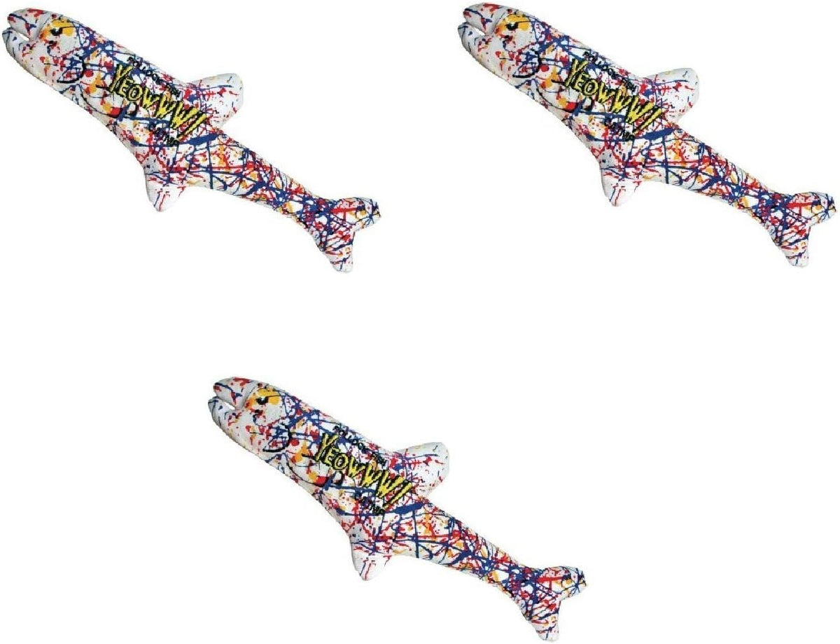Yeowww! Organic Catnip Pollock Fish Toy, 3 Pack