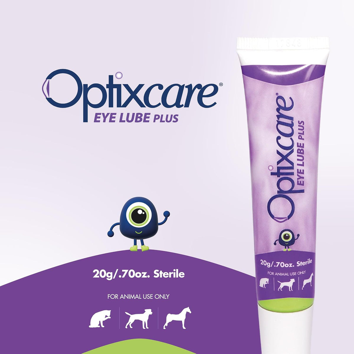 OptixCare Eye Lube Plus Hyaluron for Dogs, Cats & Horses, 3 x 20 g