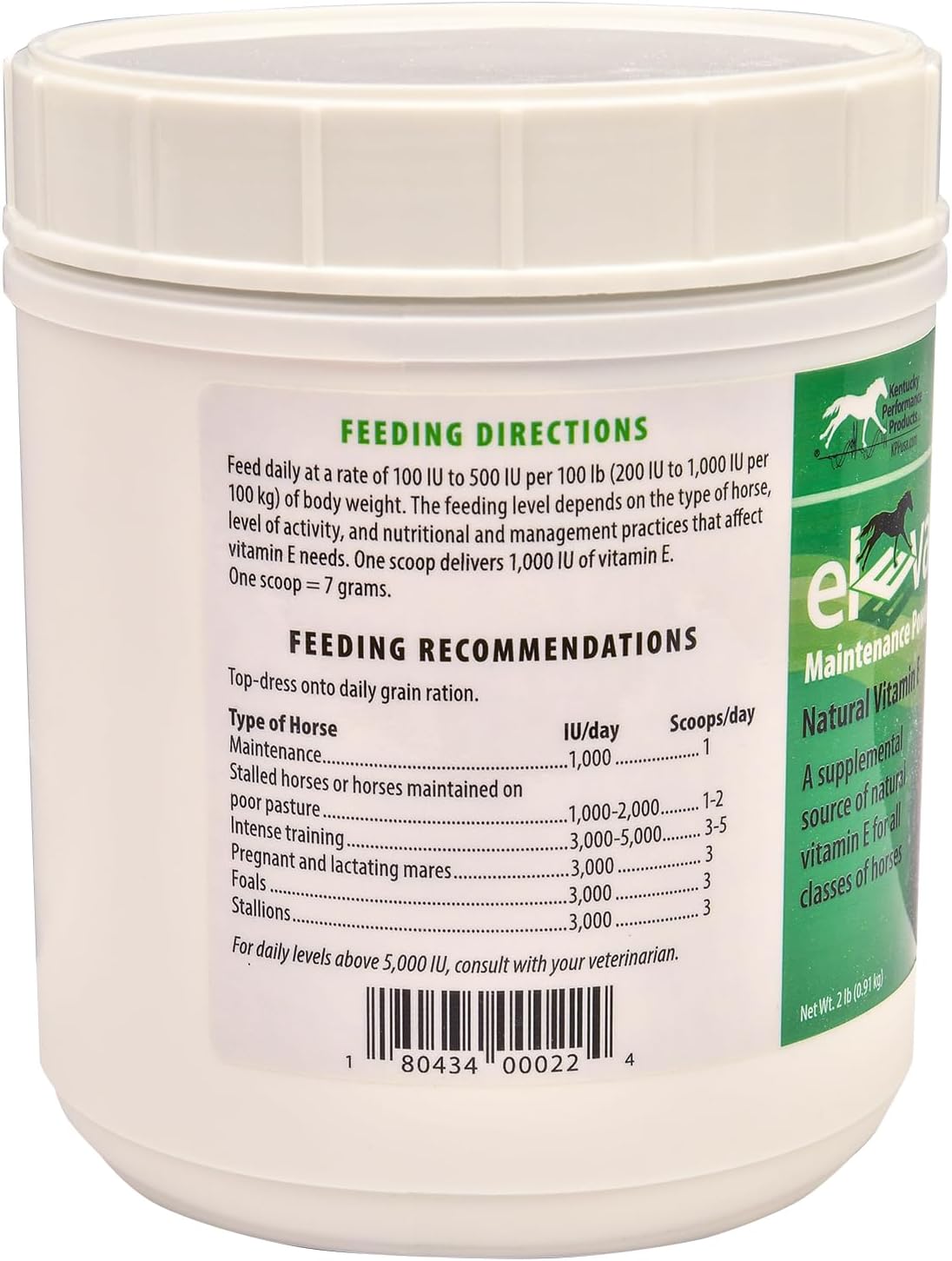 Kentucky Performance Elevate Maintenance Powder Vitamin E Supplement for Horses