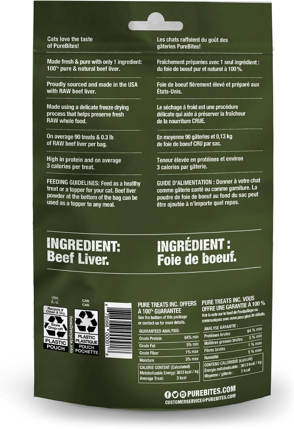 PureBites Beef Liver Freeze-Dried Cat Treats, 1.55 oz