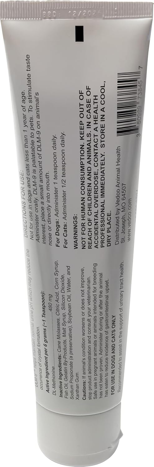 Vedco DLM-9 Urinary Oral Gel for Dogs & Cats, Malt, 4.25 oz