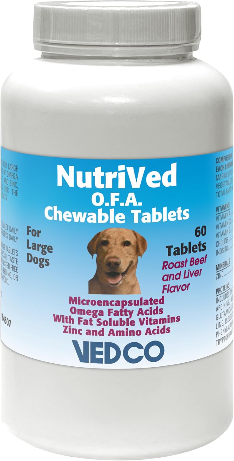 Vedco NutriVed O.F.A. Chewable Tablets for Small & Medium Dogs, 60 ct