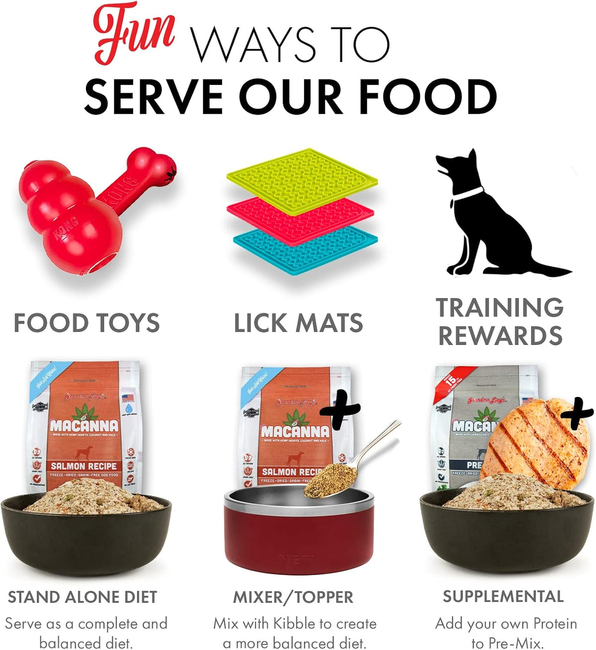Grandma Lucy's Macanna Salmon Freeze-Dried Dog Food, 8 lb