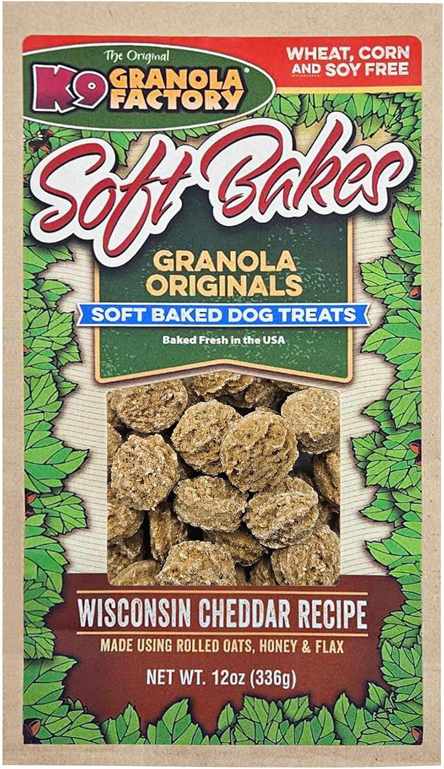 K9 Granola Factory Soft Bakes Wisconsin Cheddar Dog Treats, 12 oz