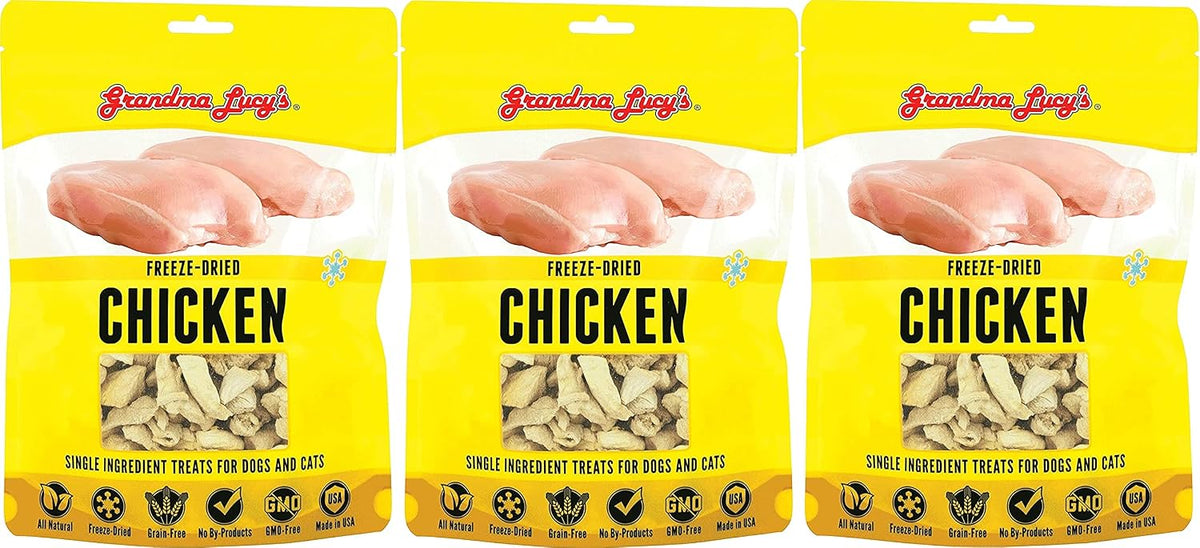 Grandma Lucy's Freeze-Dried Singles Treats for Dogs & Cats, 3 Pack