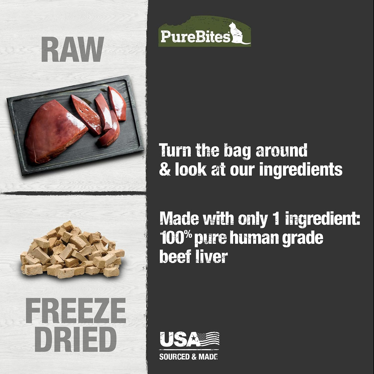 PureBites Beef Liver Freeze-Dried Cat Treats, 1.55 oz