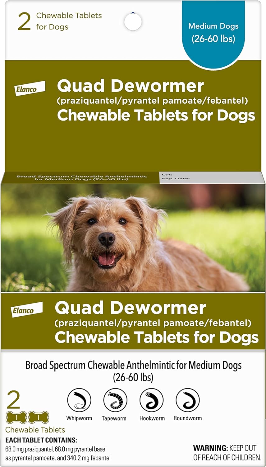 Elanco Quad Dewormer Chewable Tablets for Dogs