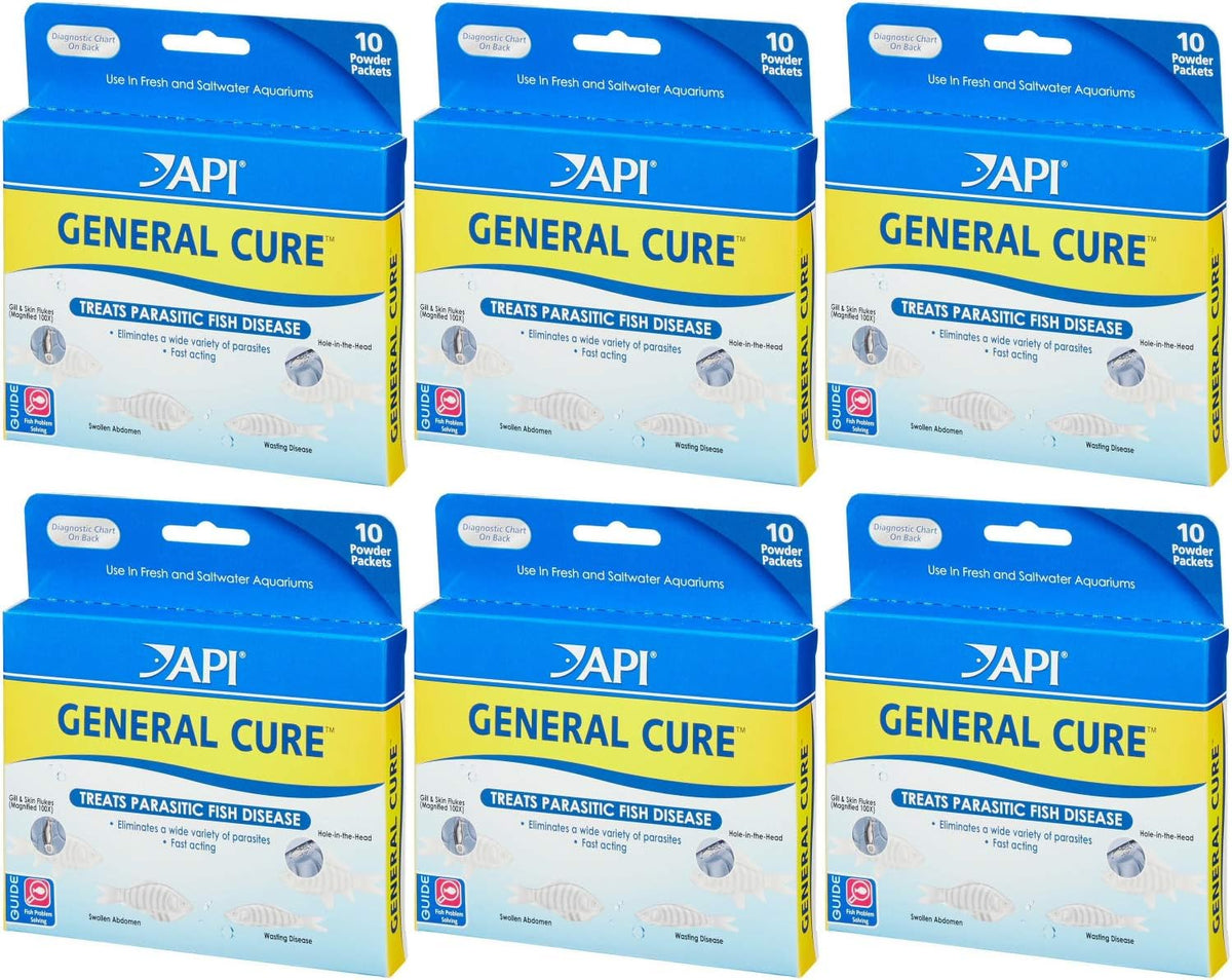 API General Cure Fish Medication Powder Packets, 6 Boxes of 10