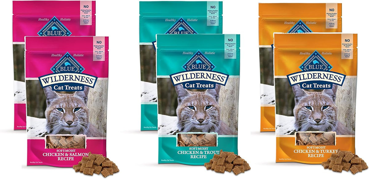 Blue Buffalo Wilderness Soft-Moist Grain-Free Cat Treats Variety, 2 Pack