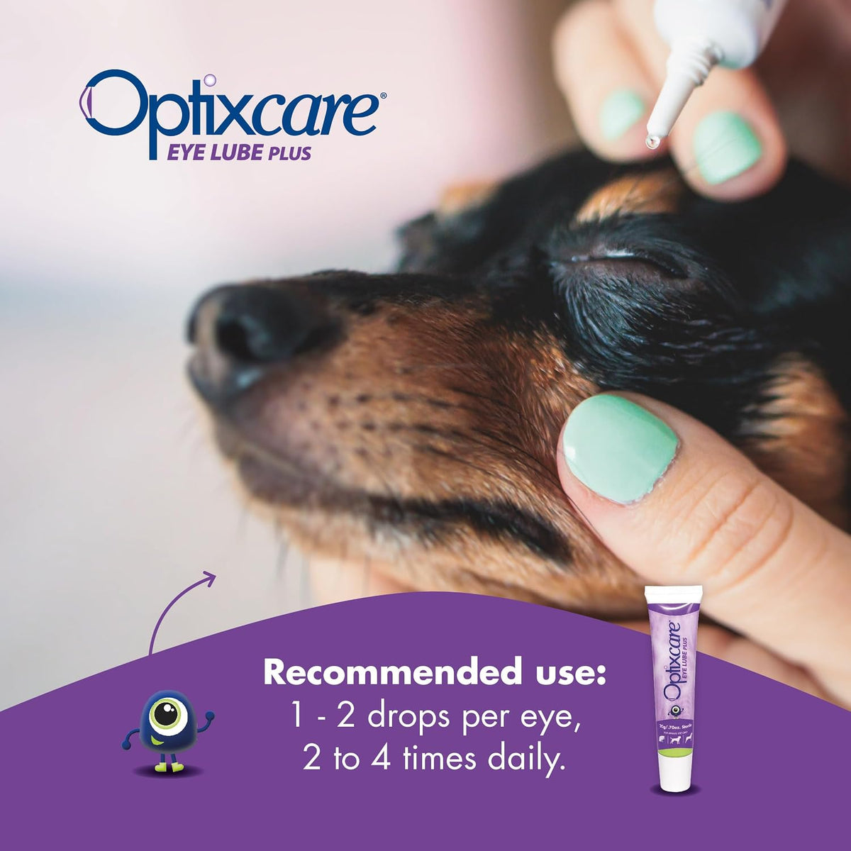 OptixCare Eye Lube Plus Hyaluron for Dogs, Cats & Horses, 3 x 20 g