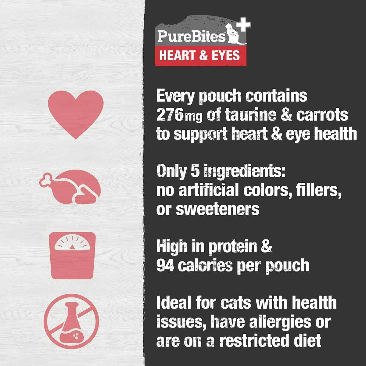 PureBites Plus Heart & Eyes Squeezable Cat Treats, 2.5 oz, Case of 15