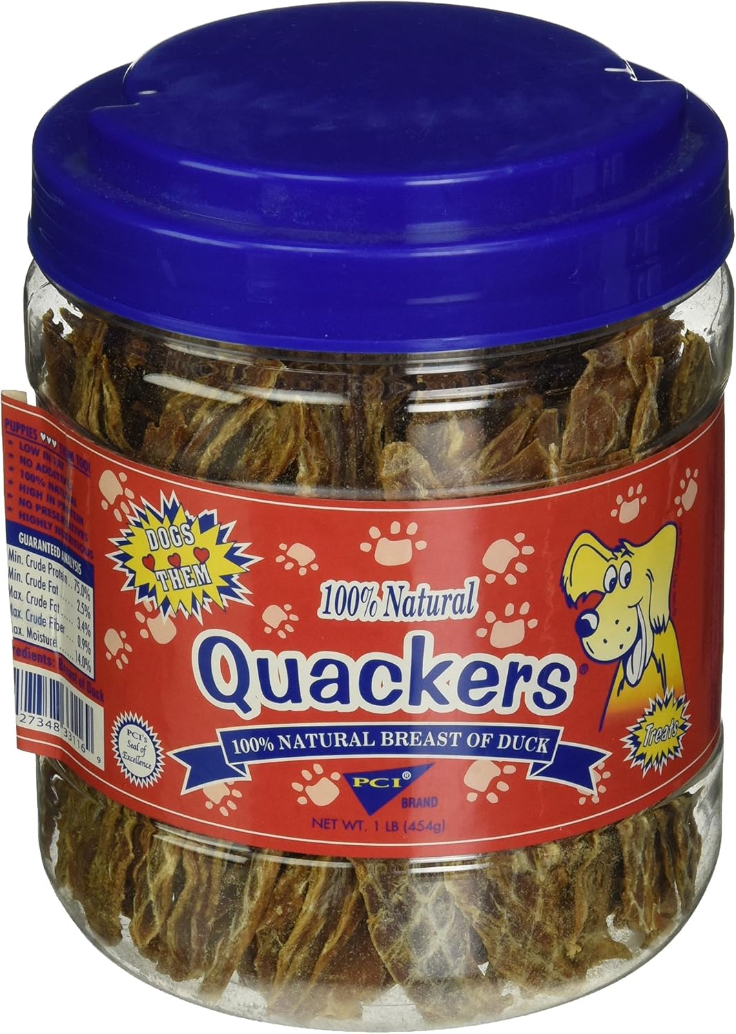 PCI Quackers Duck Dog Treats, 1 lb
