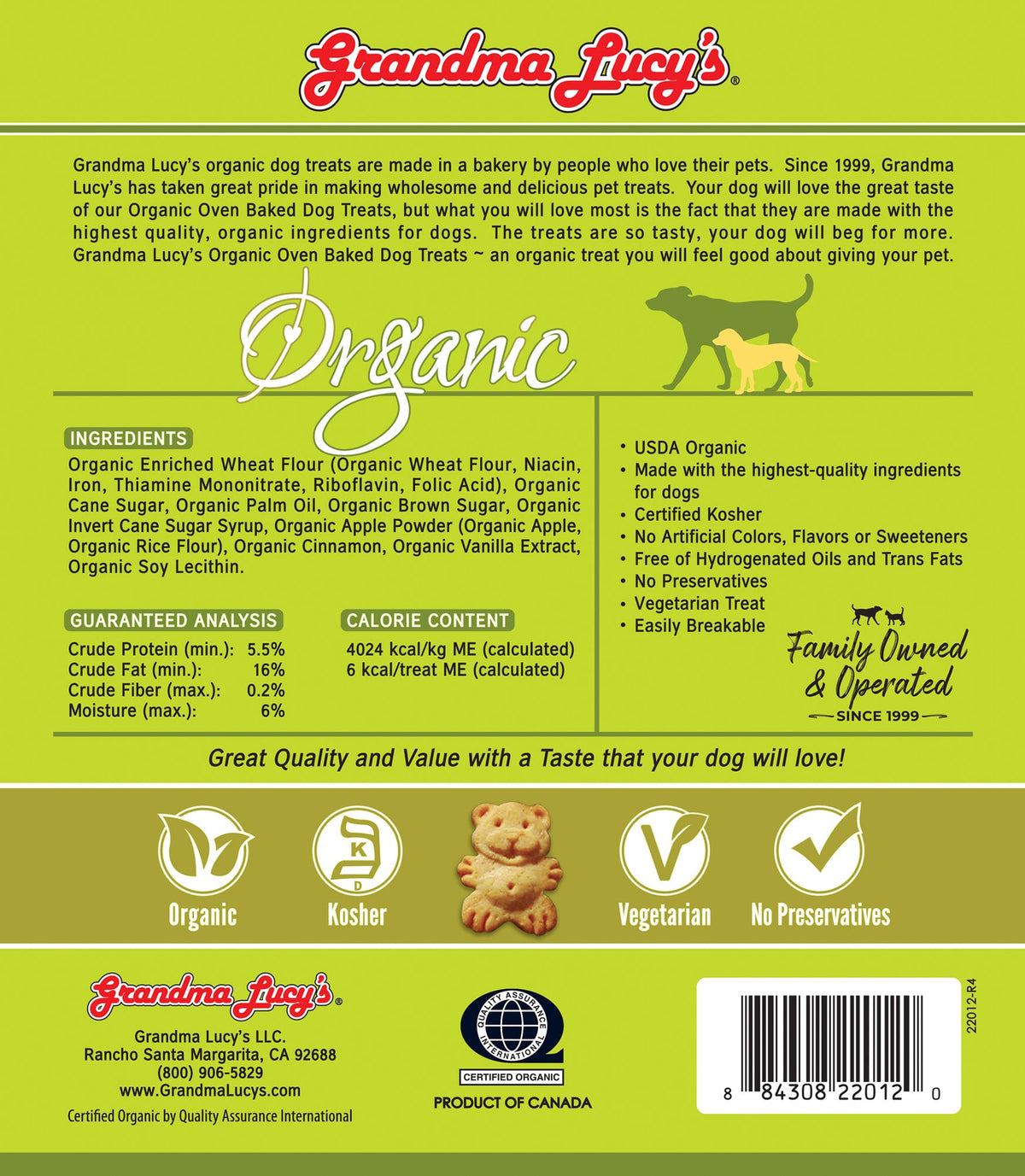 Grandma Lucy's Organic Apple Oven-Baked Dog Treats