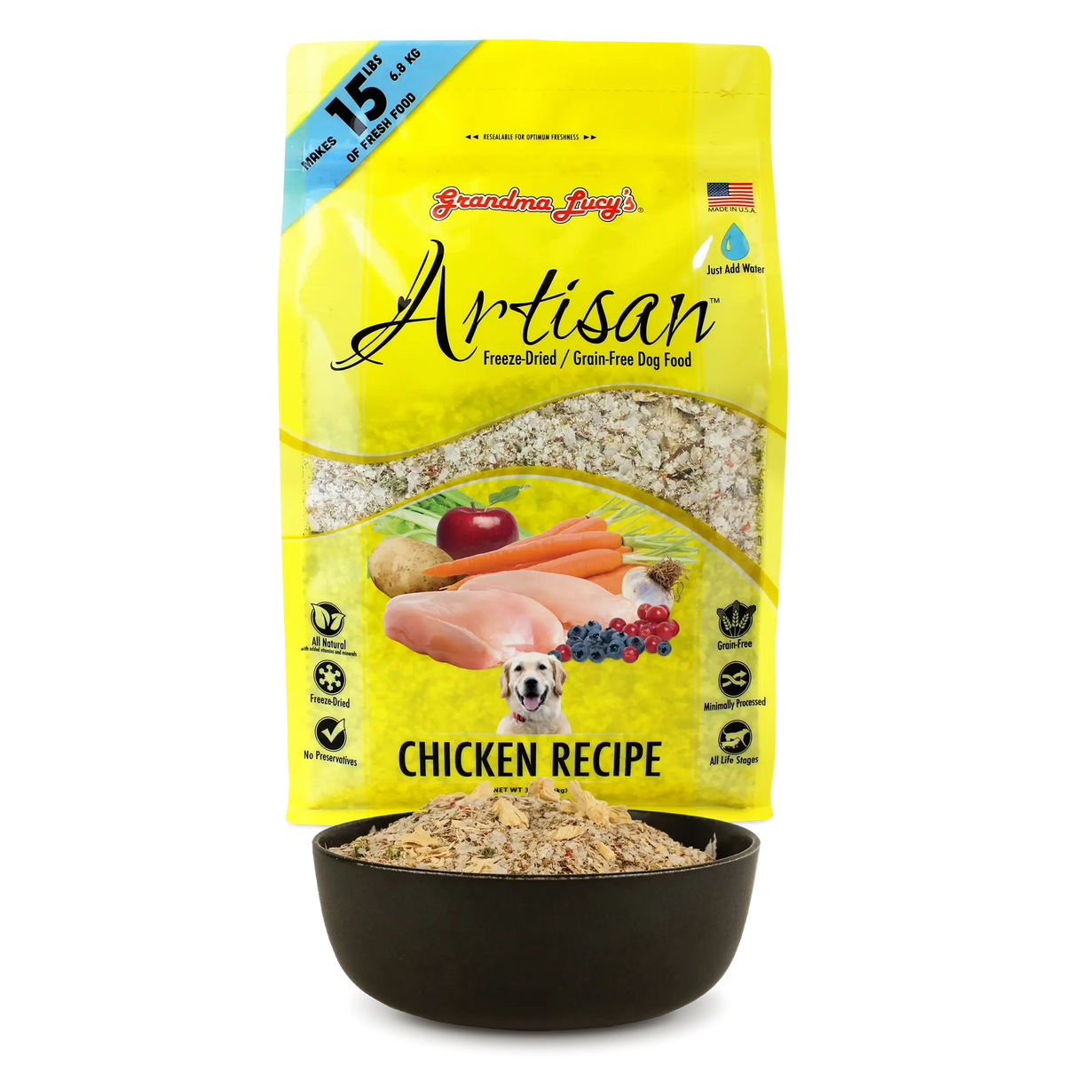 Grandma Lucy's Artisan Chicken Grain-Free Freeze-Dried Dog Food