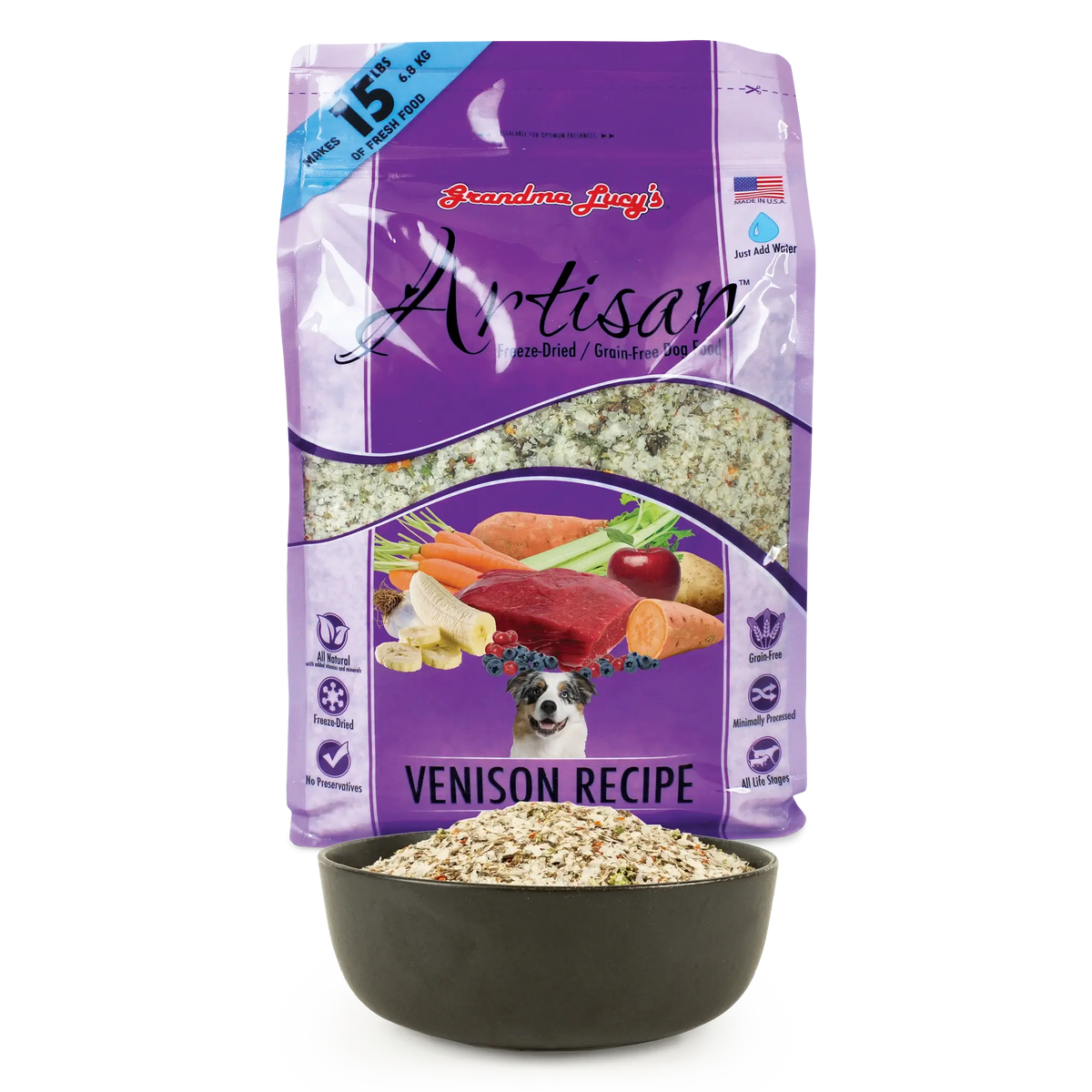 Grandma Lucy's Artisan Venison Grain-Free Freeze-Dried Dog Food