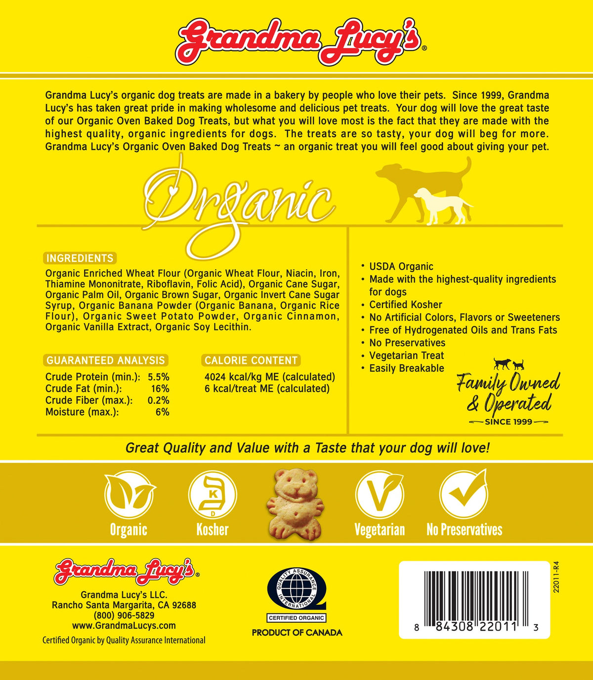 Grandma Lucy's Organic Banana & Sweet Potato Oven-Baked Dog Treats