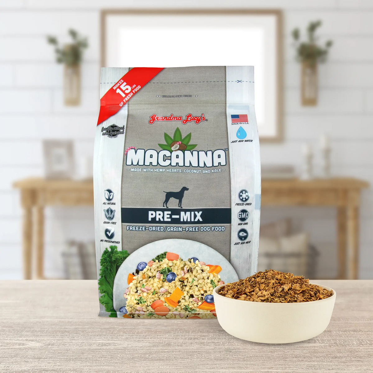 Grandma Lucy's Macanna Pre-Mix Grain-Free Freeze-Dried Dog Food Base