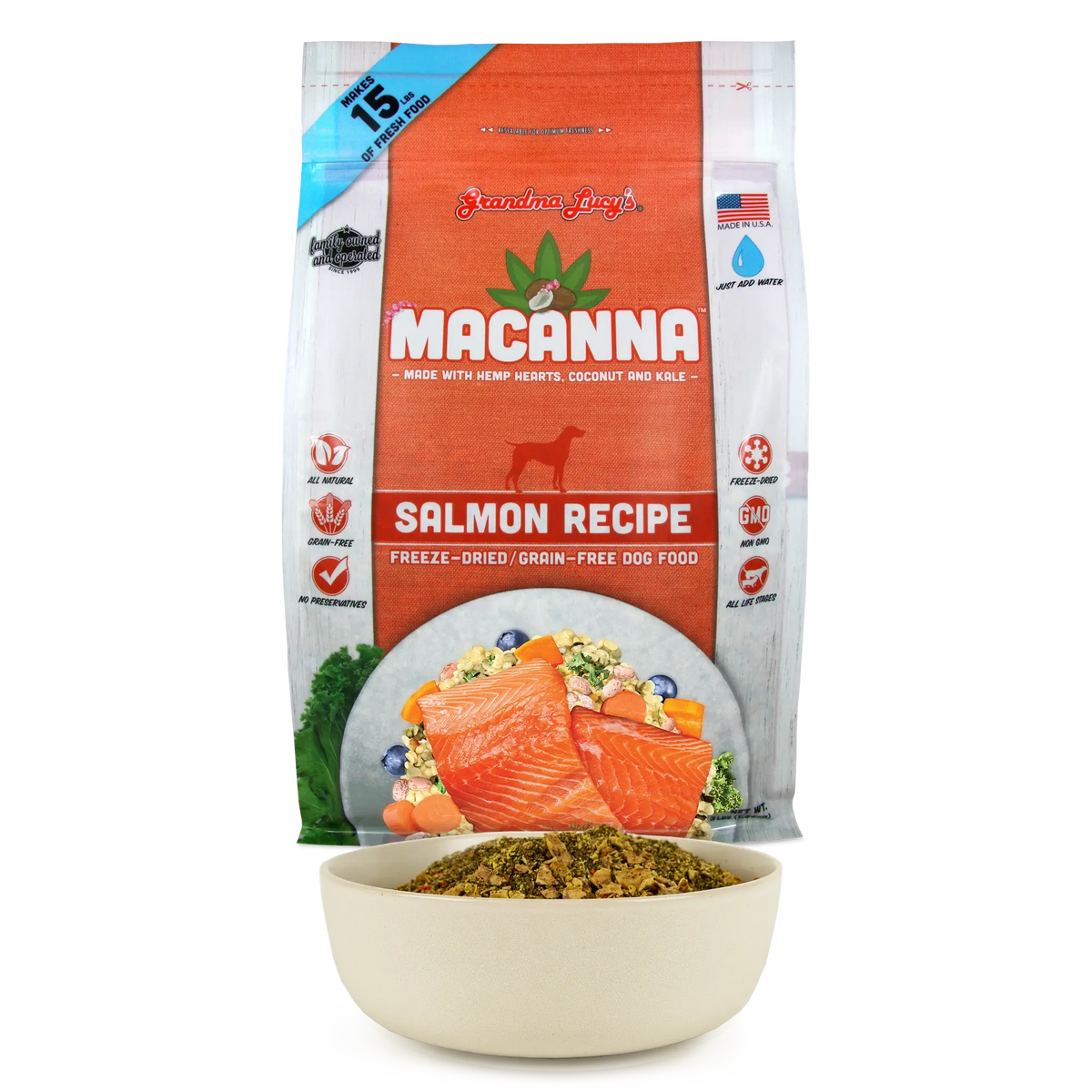 Grandma Lucy's Macanna Salmon Grain-Free Freeze-Dried Dog Food