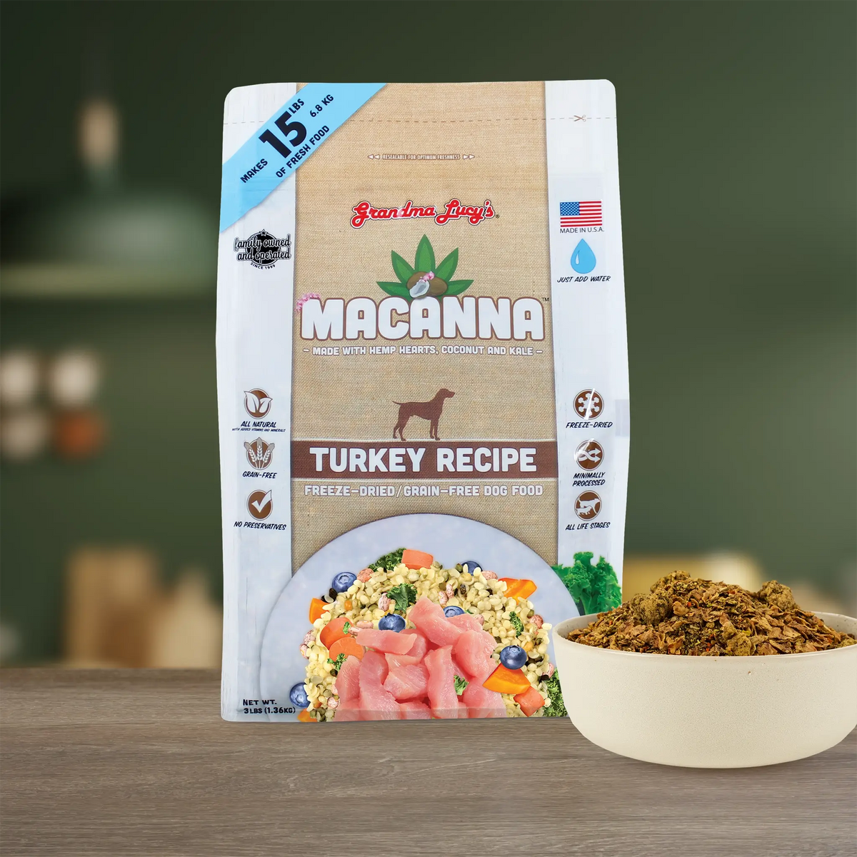 Grandma Lucy's Macanna Turkey Grain-Free Freeze-Dried Dog Food