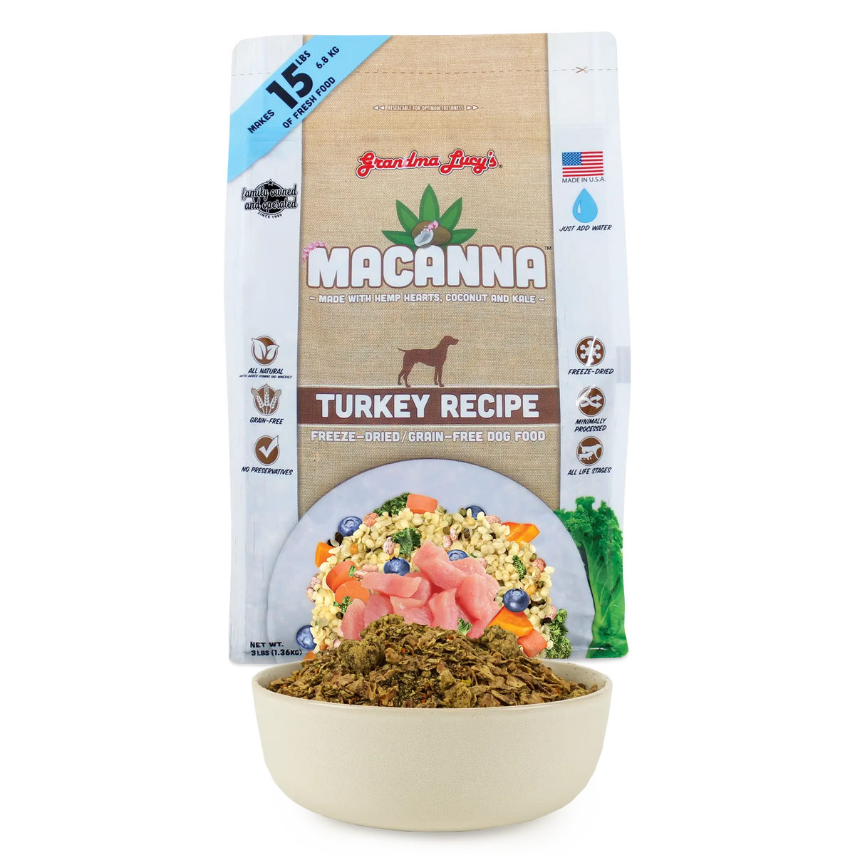Grandma Lucy's Macanna Turkey Grain-Free Freeze-Dried Dog Food