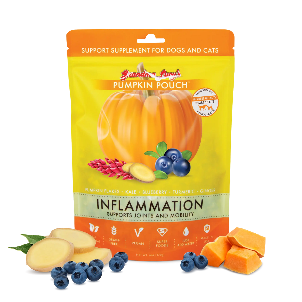 Grandma Lucy's Pumpkin Pouch Inflammation Dog & Cat Food Topper